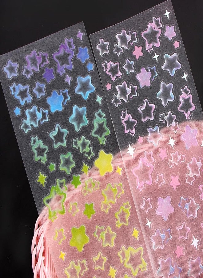 IPEWOEF 2Sheets Colored Star Stickers - Kpop & Korean Deco Stars for Kids Rewards, Photocards, Scrapbooking & Journaling - Image 1